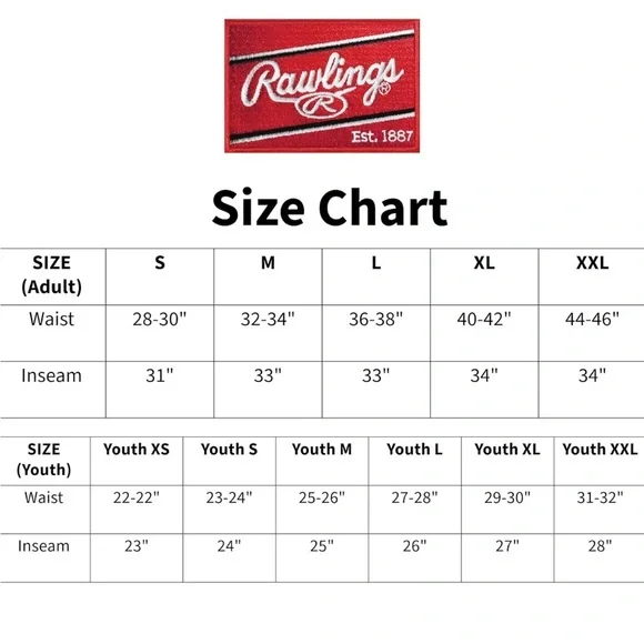 NWOT Rawlings Pro-Dri Adult Baseball Pants XL Semi-Relaxed Fit - Picture 15 of 16